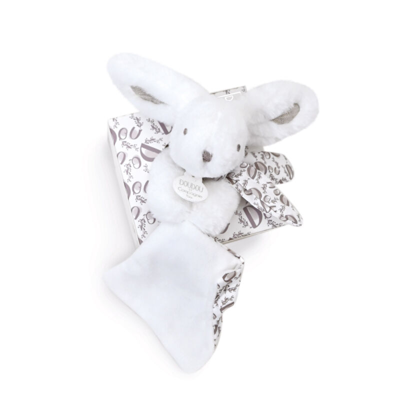  - plush rabbit with comforter white 16 cm 